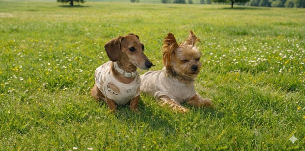 petite.ange 犬服教室で作られた犬服を着た愛犬